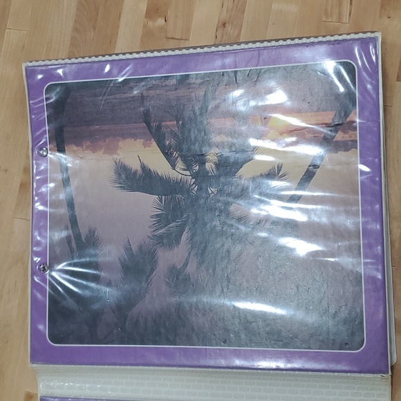 VINTAGE TRAPPER KEEPER TROPICAL SCENERY PALM TREES SUNSET - Picture 9 of 12